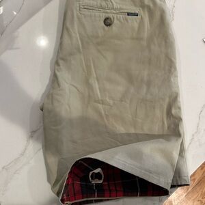 johnnie-O Light Khaki Chinos with Plaid Lining NWT